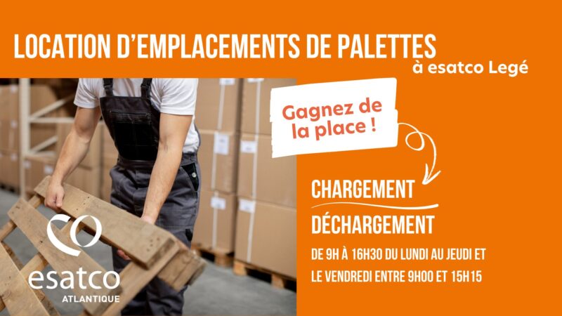 Location d’emplacements palettes à esatco Legé : une solution de stockage pratique et solidaire 